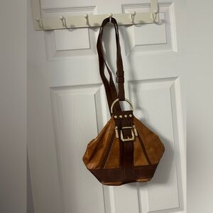 Vintage Valentino di Paolo Tan and Brown Leather Backpack